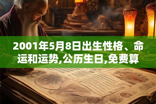 2001年5月8日出生性格、命运和运势,公历生日,免费算命 2001年5月8日出生性格、命运和运势,公历生日,免费算命