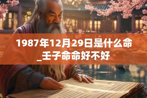 1987年12月29日是什么命_壬子命命好不好