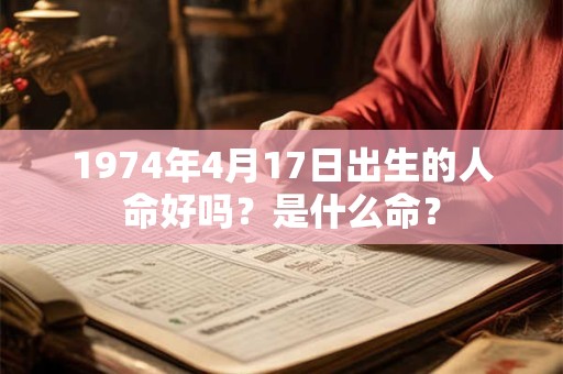 1974年4月17日出生的人命好吗？是什么命？
