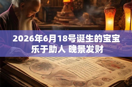 2026年6月18号诞生的宝宝 乐于助人 晚景发财