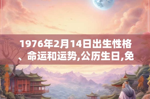 1976年2月14日出生性格、命运和运势,公历生日,免费算命