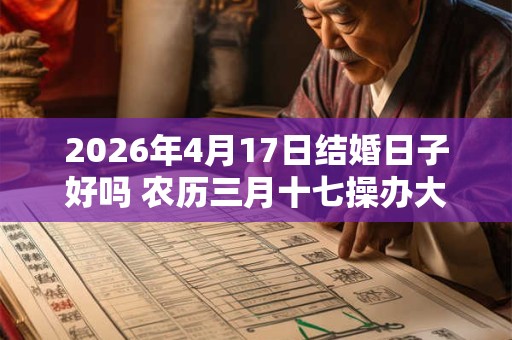 2026年4月17日结婚日子好吗 农历三月十七操办大喜之事怎么样