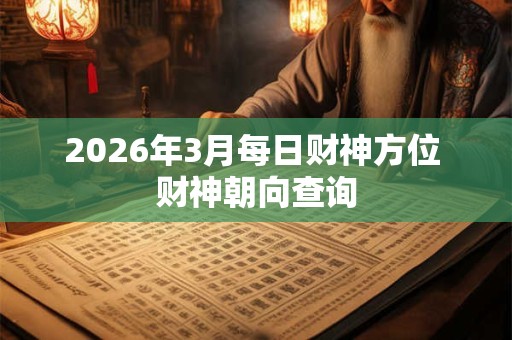 2026年3月每日财神方位 财神朝向查询