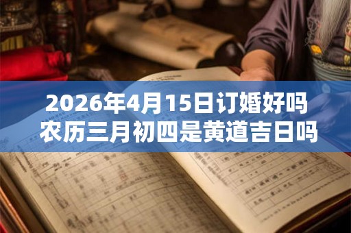2026年4月15日订婚好吗 农历三月初四是黄道吉日吗 2026年4月15日订婚好吗 农历三月初四是黄道吉日吗