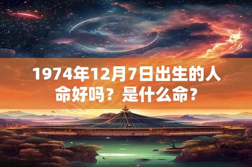 1974年12月7日出生的人命好吗？是什么命？