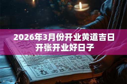 2026年3月份开业黄道吉日 开张开业好日子