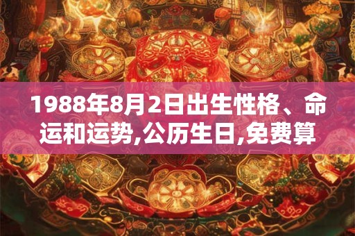 1988年8月2日出生性格、命运和运势,公历生日,免费算命
