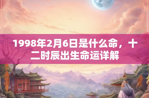 1998年2月6日是什么命，十二时辰出生命运详解