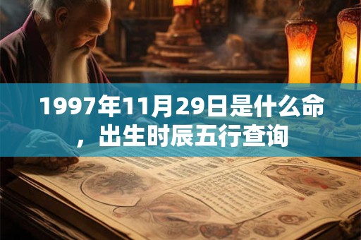 1997年11月29日是什么命，出生时辰五行查询