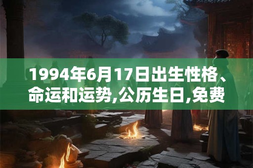 1994年6月17日出生性格、命运和运势,公历生日,免费算命 1994年6月17日出生性格、命运和运势,公历生日,免费算命