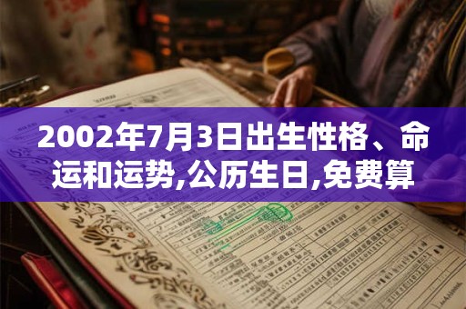 2002年7月3日出生性格、命运和运势,公历生日,免费算命 2002年7月3日出生性格、命运和运势,公历生日,免费算命
