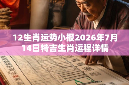 12生肖运势小报2026年7月14日特吉生肖运程详情