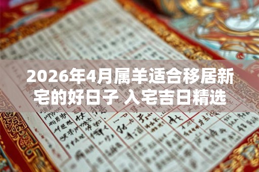 2026年4月属羊适合移居新宅的好日子 入宅吉日精选 2026年4月属羊适合移居新宅的好日子 入宅吉日精选