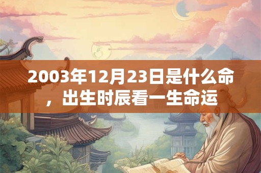 2003年12月23日是什么命，出生时辰看一生命运