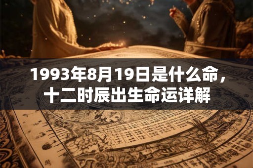 1993年8月19日是什么命，十二时辰出生命运详解