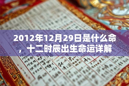2012年12月29日是什么命,十二时辰出生命运详解 2012年12月29日是什么命,十二时辰出生命运详解