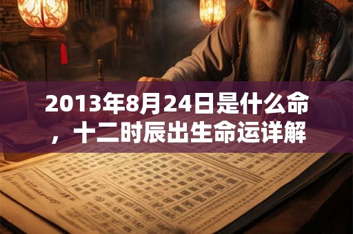 2013年8月24日是什么命，十二时辰出生命运详解