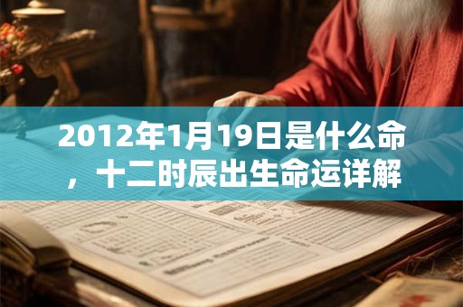 2012年1月19日是什么命,十二时辰出生命运详解 2012年1月19日是什么命,十二时辰出生命运详解