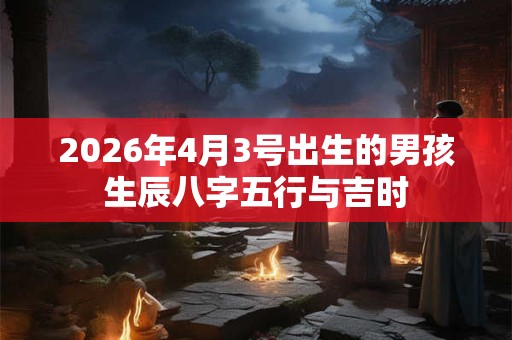 2026年4月3号出生的男孩生辰八字五行与吉时 2026年4月3号出生的男孩生辰八字五行与吉时