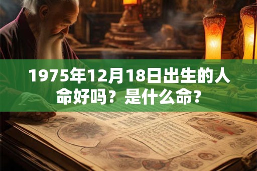 1975年12月18日出生的人命好吗?是什么命? 1975年12月18日出生的人命好吗?是什么命?