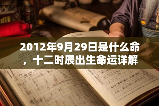 2012年9月29日是什么命，十二时辰出生命运详解