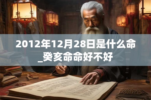 2012年12月28日是什么命_癸亥命命好不好