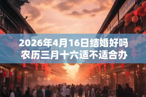2026年4月16日结婚好吗 农历三月十六适不适合办酒席