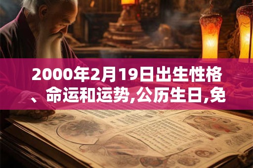 2000年2月19日出生性格、命运和运势,公历生日,免费算命