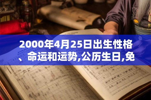 2000年4月25日出生性格、命运和运势,公历生日,免费算命