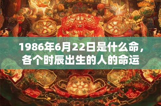 1986年6月22日是什么命,各个时辰出生的人的命运 1986年6月22日是什么命,各个时辰出生的人的命运