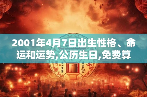 2001年4月7日出生性格、命运和运势,公历生日,免费算命 2001年4月7日出生性格、命运和运势,公历生日,免费算命