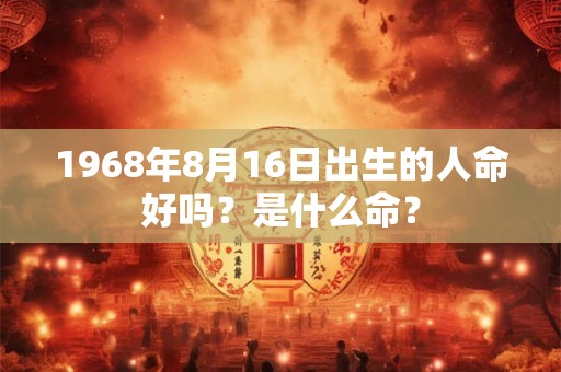 1968年8月16日出生的人命好吗？是什么命？