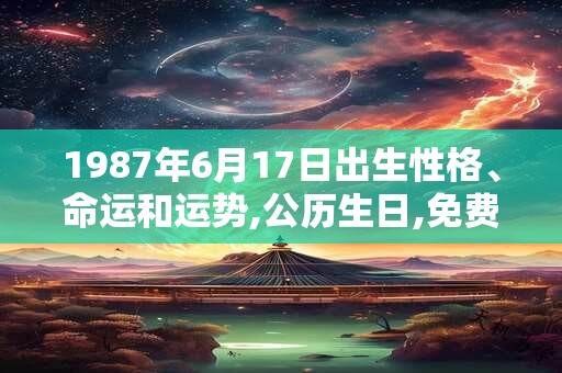 1987年6月17日出生性格、命运和运势,公历生日,免费算命
