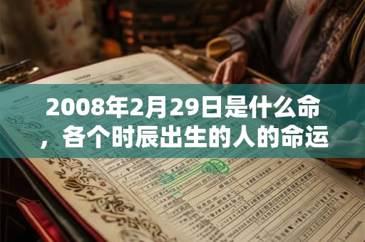 2008年2月29日是什么命，各个时辰出生的人的命运