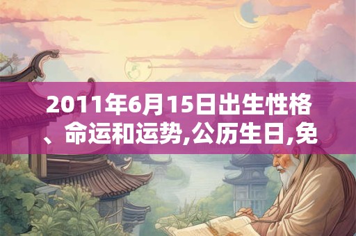2011年6月15日出生性格、命运和运势,公历生日,免费算命