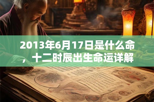 2013年6月17日是什么命,十二时辰出生命运详解 2013年6月17日是什么命,十二时辰出生命运详解