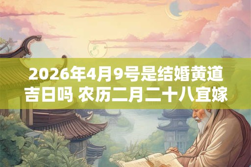 2026年4月9号是结婚黄道吉日吗 农历二月二十八宜嫁娶吗 2026年4月9号是结婚黄道吉日吗 农历二月二十八宜嫁娶吗