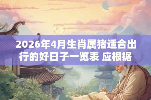 2026年4月生肖属猪适合出行的好日子一览表 应根据八字挑选