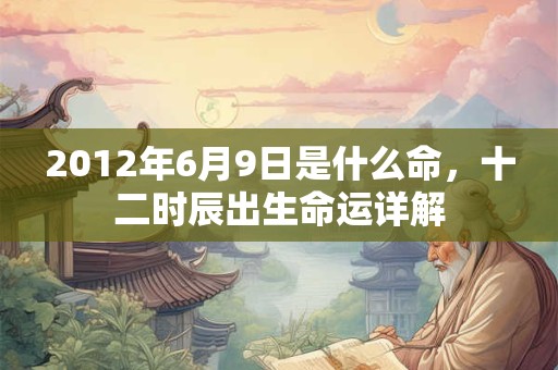 2012年6月9日是什么命,十二时辰出生命运详解 2012年6月9日是什么命,十二时辰出生命运详解
