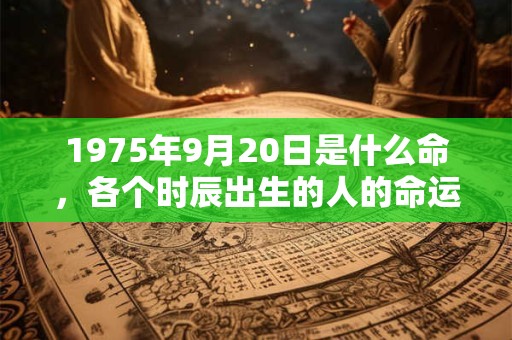 1975年9月20日是什么命，各个时辰出生的人的命运