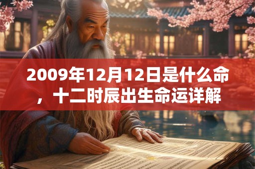 2009年12月12日是什么命，十二时辰出生命运详解
