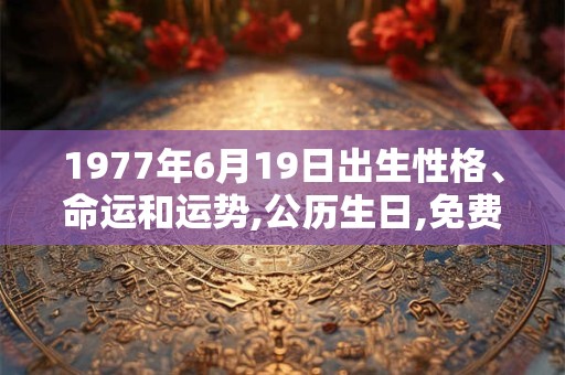 1977年6月19日出生性格、命运和运势,公历生日,免费算命