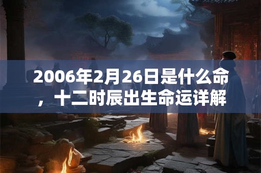 2006年2月26日是什么命，十二时辰出生命运详解