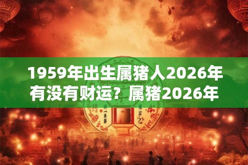 1959年出生属猪人2026年有没有财运？属猪2026年犯几月？