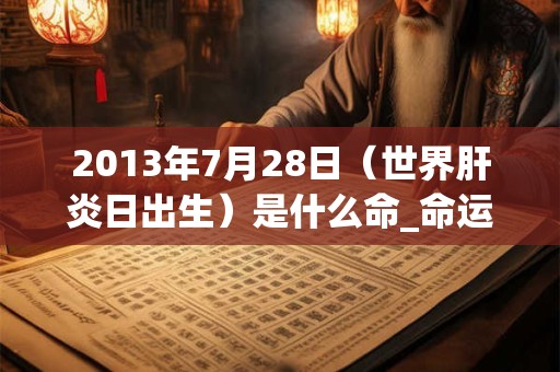 2013年7月28日(世界肝炎日出生)是什么命_命运如何 2013年7月28日(世界肝炎日出生)是什么命_命运如何