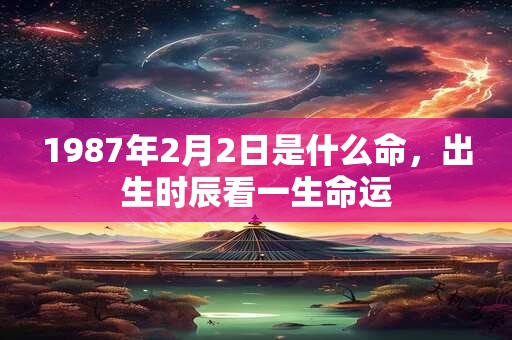 1987年2月2日是什么命，出生时辰看一生命运