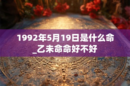 1992年5月19日是什么命_乙未命命好不好