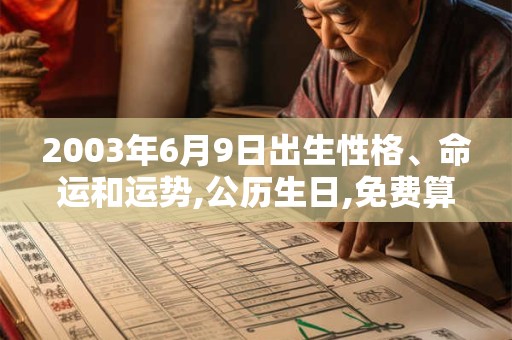 2003年6月9日出生性格、命运和运势,公历生日,免费算命