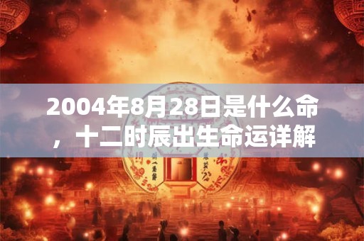 2004年8月28日是什么命，十二时辰出生命运详解