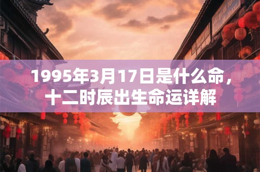 1995年3月17日是什么命，十二时辰出生命运详解